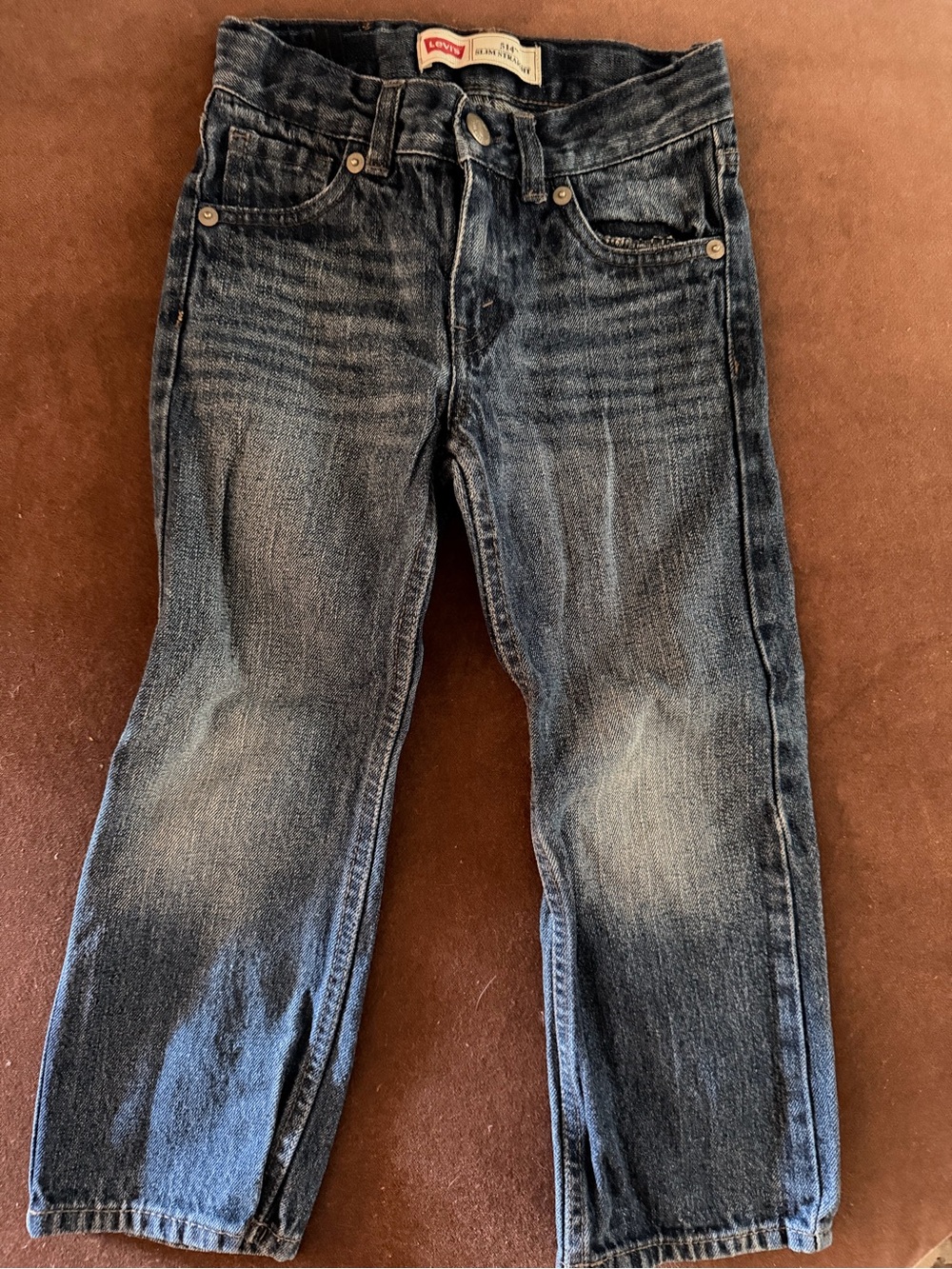 Levi's Dark Blue Straight Jeans with Faded Wash